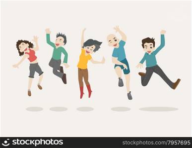 Teenage jumping , eps10 vector format