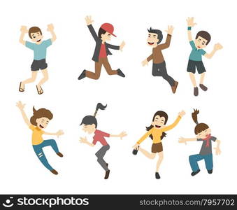 Teenage jumping , eps10 vector format