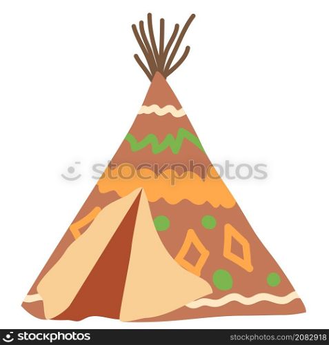 Teepee or wigwam, dwelling of north nations of Canada, Siberia, North America Illustration on a white background.. Teepee or wigwam, dwelling of north nations of Canada, Siberia, North America Illustration on a white background
