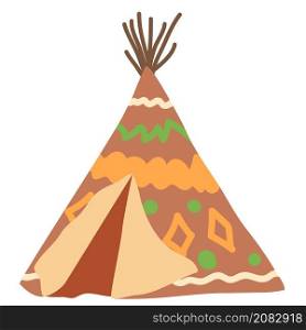 Teepee or wigwam, dwelling of north nations of Canada, Siberia, North America Illustration on a white background.. Teepee or wigwam, dwelling of north nations of Canada, Siberia, North America Illustration on a white background