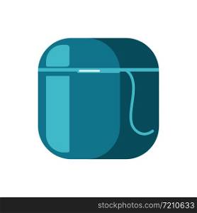 Teeth floss icon. Dental floss symbol in flat style isolated on white background. Vector illustration.. Teeth floss icon. Dental floss symbol in flat style isolated