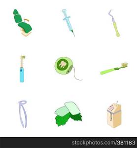 Teeth icons set. Cartoon illustration of 9 teeth vector icons for web. Teeth icons set, cartoon style