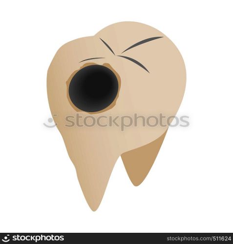 Teeth with caries icon in isometric 3d style on a white background . Teeth with caries icon, isometric 3d style