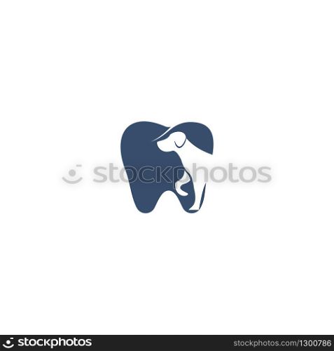 Teeth with dog vector logo design.