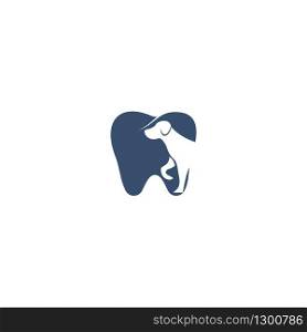 Teeth with dog vector logo design.