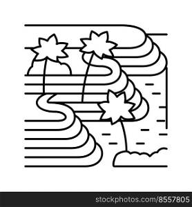 tegallalang rice terraces line icon vector. tegallalang rice terraces sign. isolated contour symbol black illustration. tegallalang rice terraces line icon vector illustration