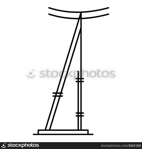 Telegraph pole icon. Outline illustration of telegraph electric pole vector icon for web. Telegraph pole icon, outline style