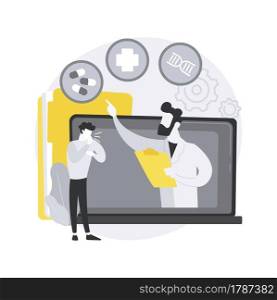 Telehealth abstract concept vector illustration. Virtual medical care, remote admission, doctor advice, telehealth appointment, coronavirus pandemic lockdown, social distancing abstract metaphor.. Telehealth abstract concept vector illustration.