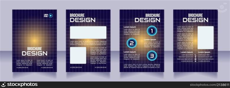 Telehealth implementation blank brochure design. Template set with copy space for text. Premade corporate reports collection. Editable 4 paper pages. Bebas Neue, Audiowide, Roboto Light fonts used. Telehealth implementation blank brochure design