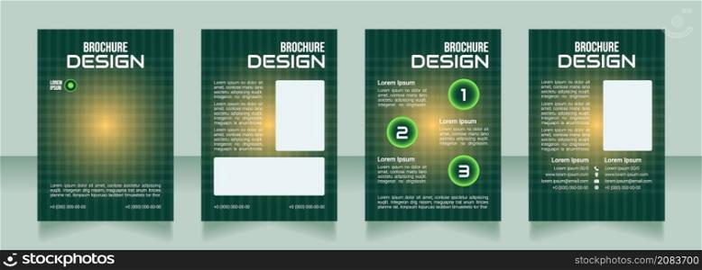 Telemedicine development blank brochure design. Template set with copy space for text. Premade corporate reports collection. Editable 4 paper pages. Bebas Neue, Audiowide, Roboto Light fonts used. Telemedicine development blank brochure design