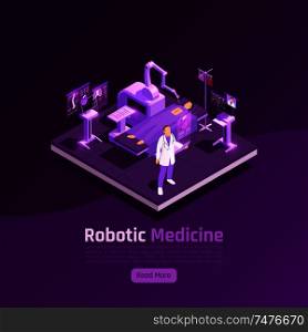 Telemedicine digital health glow isometric background composition with clinical operation room electronic equipment and human characters vector illustration