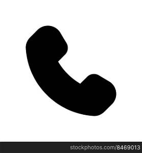 Telephone black glyph ui icon. Contact management. Phone call. Cellphone service. User interface design. Silhouette symbol on white space. Solid pictogram for web, mobile. Isolated vector illustration. Telephone black glyph ui icon
