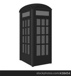 Telephone box icon in monochrome style isolated on white background vector illustration. Telephone box icon monochrome