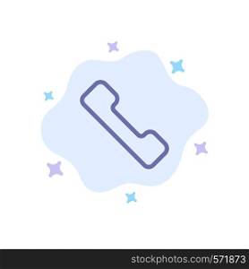 Telephone, Call, Mobile Blue Icon on Abstract Cloud Background