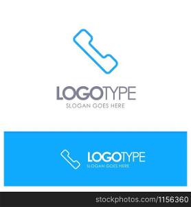 Telephone, Call, Mobile Blue outLine Logo with place for tagline