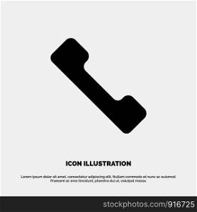 Telephone, Call, Mobile solid Glyph Icon vector