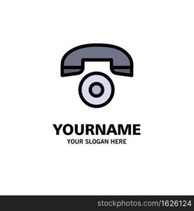 Telephone, Call, Phone Business Logo Template. Flat Color