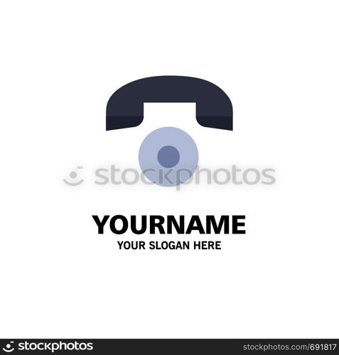 Telephone, Call, Phone Business Logo Template. Flat Color