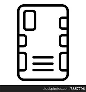 Telephone case icon outline vector. Phone cover. Device protect. Telephone case icon outline vector. Phone cover