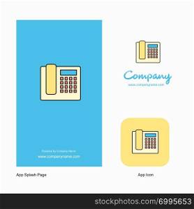 Telephone Company Logo App Icon and Splash Page Design. Creative Business App Design Elements