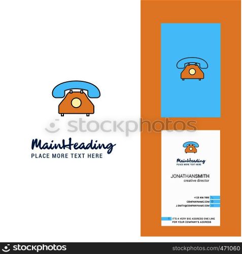 Telephone Creative Logo and business card. vertical Design Vector