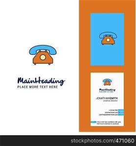 Telephone Creative Logo and business card. vertical Design Vector
