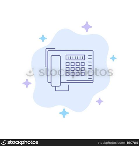 Telephone, Fax, Number, Call Blue Icon on Abstract Cloud Background