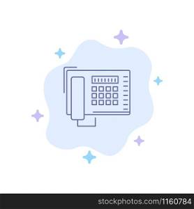 Telephone, Fax, Number, Call Blue Icon on Abstract Cloud Background