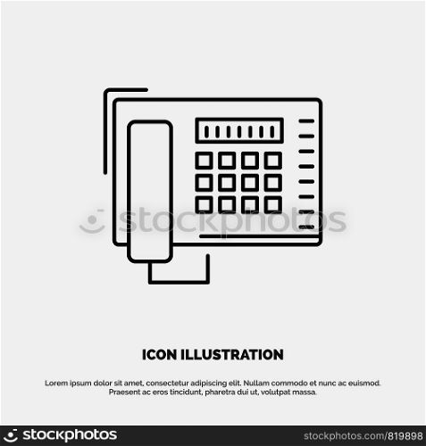 Telephone, Fax, Number, Call Line Icon Vector