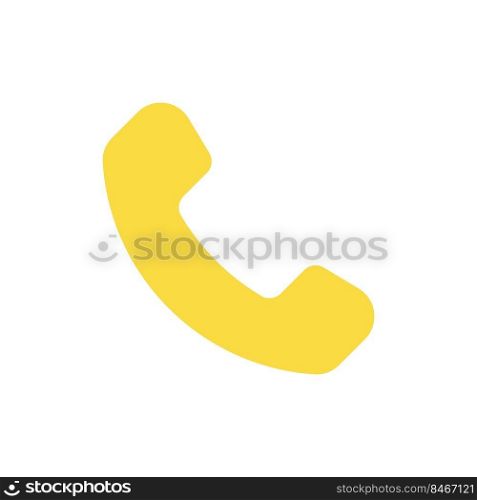 Telephone flat color ui icon. Contact management. Making phone calls. Cellphone service. Calling app. Simple filled element for mobile app. Colorful solid pictogram. Vector isolated RGB illustration. Telephone flat color ui icon