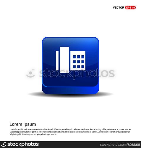 Telephone Icon - 3d Blue Button.