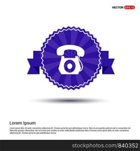 Telephone Icon - Purple Ribbon banner