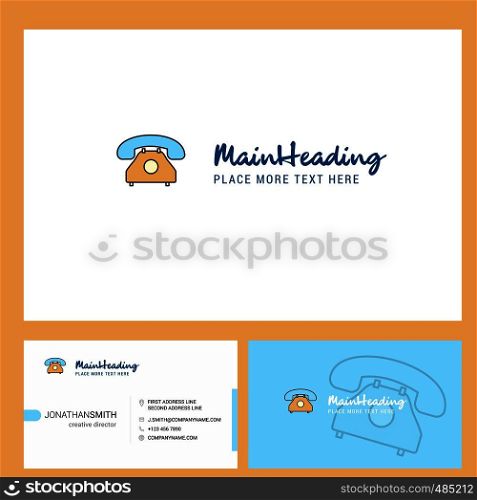 Telephone Logo design with Tagline & Front and Back Busienss Card Template. Vector Creative Design