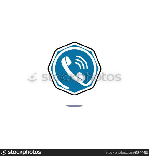 Telephone logo template design. Telephone logo with modern frame vector design.