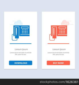Telephone, Phone, Cell, Hardware  Blue and Red Download and Buy Now web Widget Card Template
