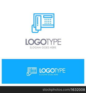 Telephone, Phone, Cell, Hardware Blue Logo Line Style