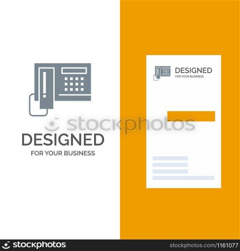 Telephone, Phone, Cell, Hardware Grey Logo Design and Business Card Template