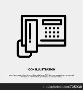Telephone, Phone, Cell, Hardware Vector Line Icon