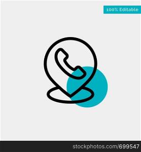 Telephone, Phone, Map, Location turquoise highlight circle point Vector icon