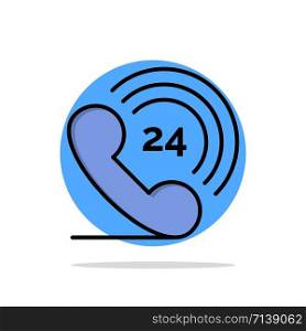 Telephone, Phone, Ringing, 24 Abstract Circle Background Flat color Icon