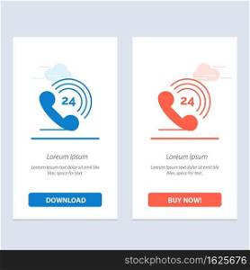 Telephone, Phone, Ringing, 24  Blue and Red Download and Buy Now web Widget Card Template