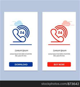 Telephone, Phone, Ringing, 24 Blue and Red Download and Buy Now web Widget Card Template