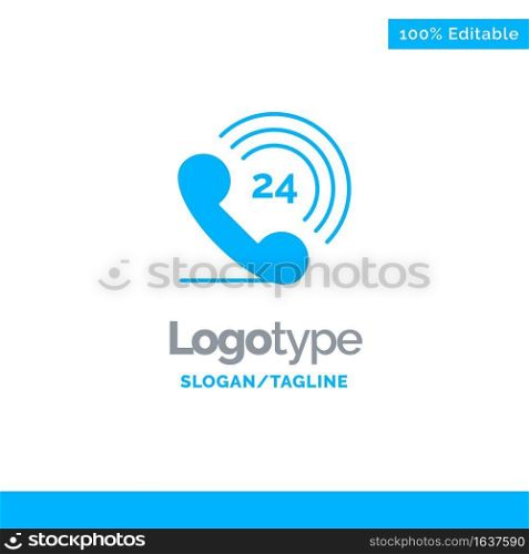 Telephone, Phone, Ringing, 24 Blue Business Logo Template