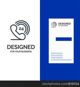 Telephone, Phone, Ringing, 24 Grey Logo Design and Business Card Template