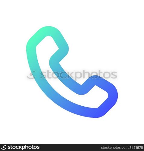 Telephone pixel perfect gradient linear ui icon. Contact management. Make phone calls. Cellphone service. Line color user interface symbol. Modern style pictogram. Vector isolated outline illustration. Telephone pixel perfect gradient linear ui icon