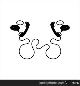 Telephone Receiver Chatting Icon Vector Art Illustration