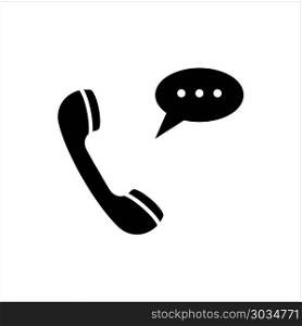 Telephone Receiver Chatting Icon Vector Art Illustration. Telephone Receiver Chatting Icon