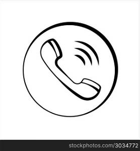 Telephone Receiver Icon Vector Art Illustration. Telephone Receiver Icon