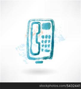 telephone with buttons grunge icon.