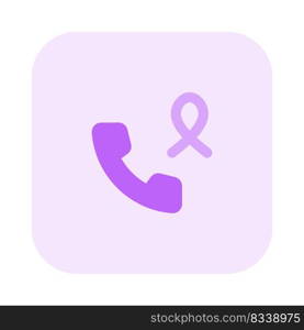 Telephonic support for cancer patient isolated on a white background